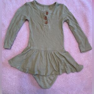 Posh peanut long sleeve waffle twirl bodysuit